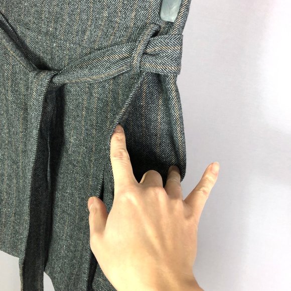 Ulla Johnson Leo Wool Blend Herringbone Belted Paperbag Waist Mini Skirt… - Picture 5 of 11